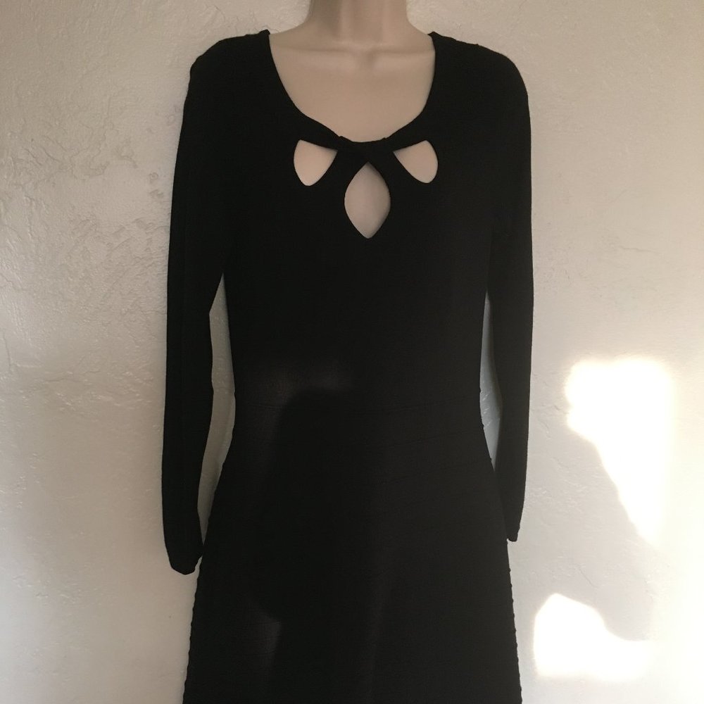 INC International Concepts Black Sweater Dress L